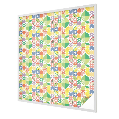 Witraż przyklejany na okno folia matowa Kolorowe owoce