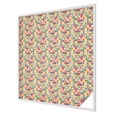 Folia mleczna na okno wzór witraż Kolorowa abstrakcja