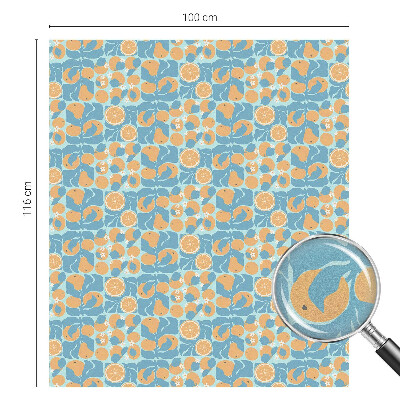 Folia mleczna na okno wzór witraż Rybne cytrusy