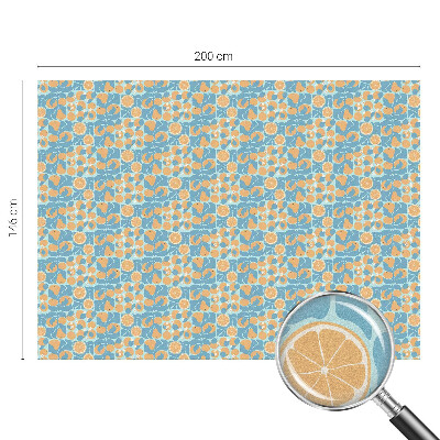 Folia mleczna na okno wzór witraż Rybne cytrusy