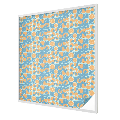 Folia mleczna na okno wzór witraż Rybne cytrusy