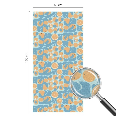 Folia mleczna na okno wzór witraż Rybne cytrusy