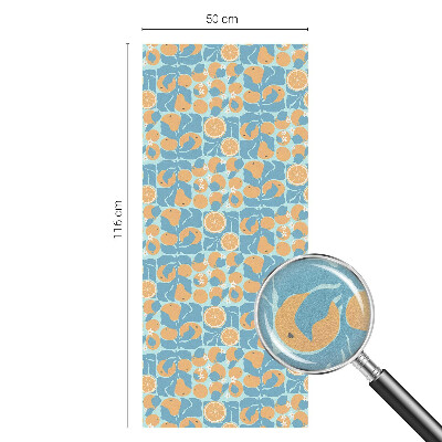 Folia mleczna na okno wzór witraż Rybne cytrusy