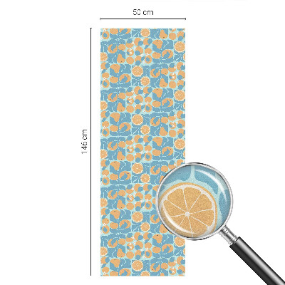 Folia mleczna na okno wzór witraż Rybne cytrusy