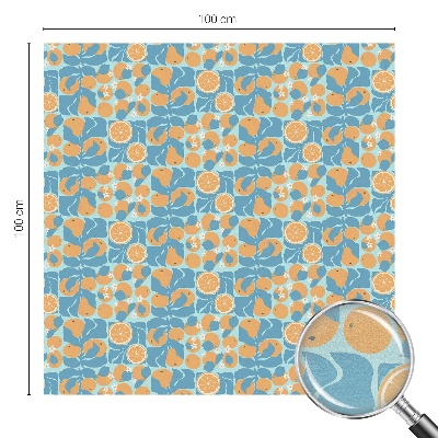 Folia mleczna na okno wzór witraż Rybne cytrusy