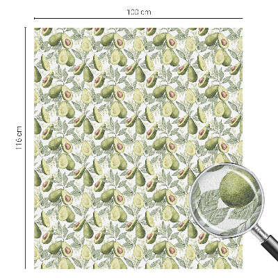 Naklejka witraż na szybę mleczna Awokado liście