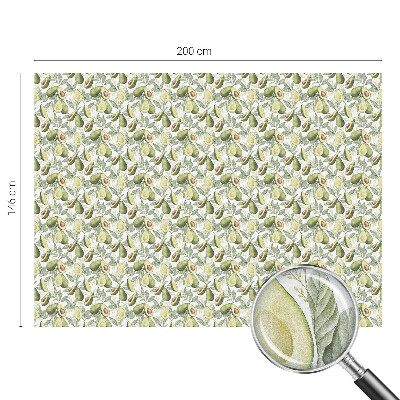 Naklejka witraż na szybę mleczna Awokado liście