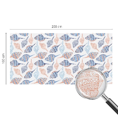 Folia mleczna na okno wzór witraż Morskie muszle