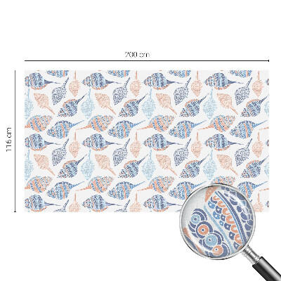 Folia mleczna na okno wzór witraż Morskie muszle