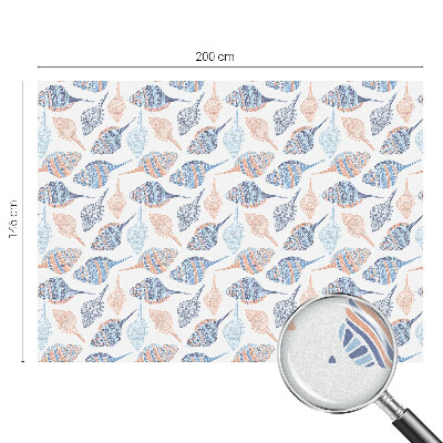 Folia mleczna na okno wzór witraż Morskie muszle