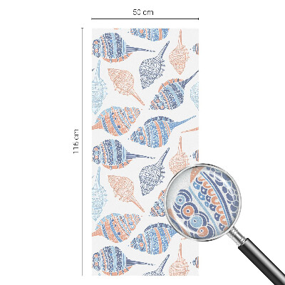 Folia mleczna na okno wzór witraż Morskie muszle