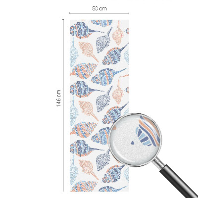 Folia mleczna na okno wzór witraż Morskie muszle