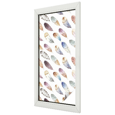 Folia okienna dekoracyjna witraż Pióra boho