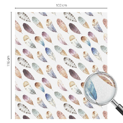 Folia okienna dekoracyjna witraż Pióra boho