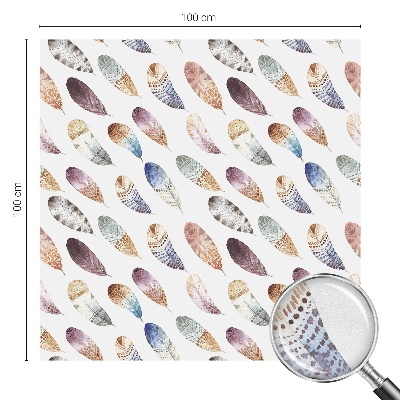 Folia okienna dekoracyjna witraż Pióra boho