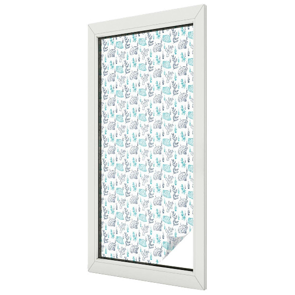 Folia mleczna na okno wzór witraż Morska harmonia