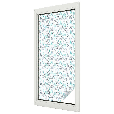 Folia mleczna na okno wzór witraż Morska harmonia