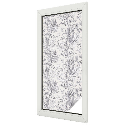 Witraż przyklejany na okno folia matowa Liście i motyle