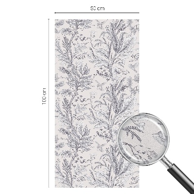 Witraż przyklejany na okno folia matowa Liście i motyle