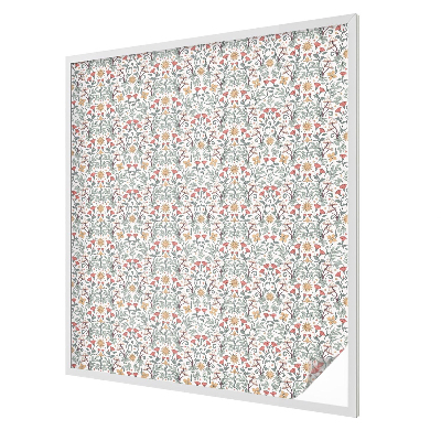 Naklejka witraż na szybę mleczna Lisie liście