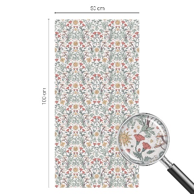 Naklejka witraż na szybę mleczna Lisie liście