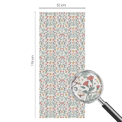 Naklejka witraż na szybę mleczna Lisie liście