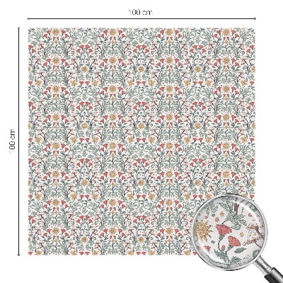 Naklejka witraż na szybę mleczna Lisie liście