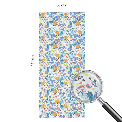 Witraż przyklejany na okno folia matowa Roślinny motyw