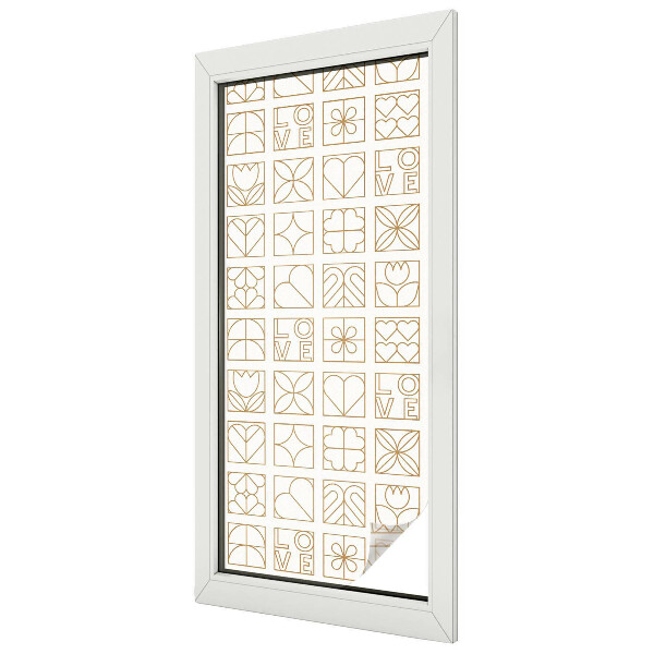 Witraż przyklejany na okno folia matowa Geometryczna miłość