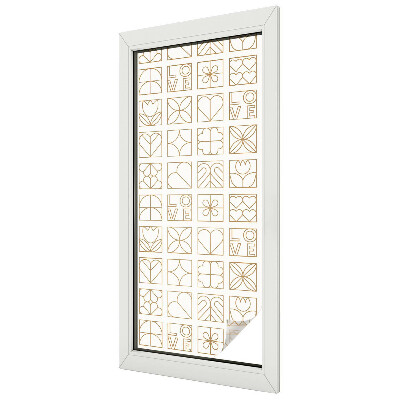 Witraż przyklejany na okno folia matowa Geometryczna miłość