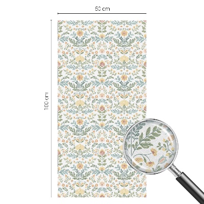 Witraż przyklejany na okno folia matowa Kwiatowa symetria