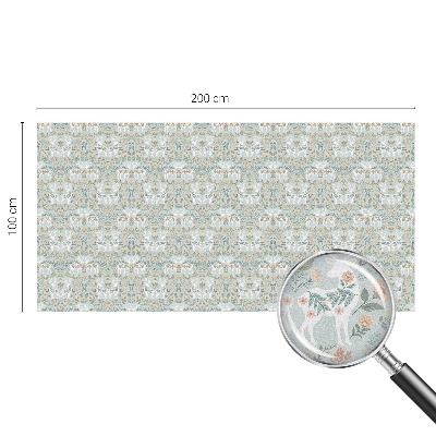 Naklejka witraż na szybę mleczna Jelenie kwiaty