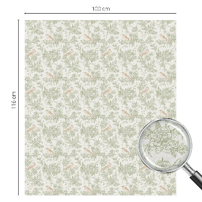 Witraż przyklejany na okno folia matowa Ptaki rośliny