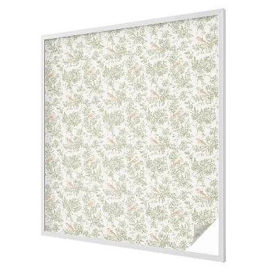 Witraż przyklejany na okno folia matowa Ptaki rośliny