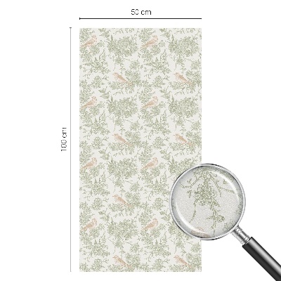 Witraż przyklejany na okno folia matowa Ptaki rośliny