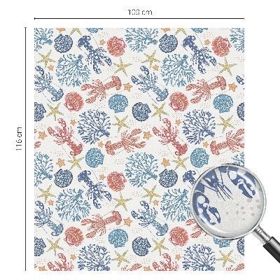 Witraż przyklejany na okno folia matowa Koralowce raki