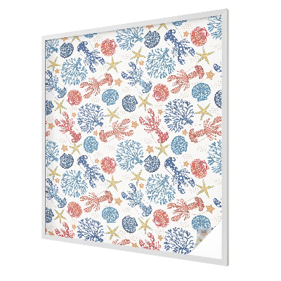 Witraż przyklejany na okno folia matowa Koralowce raki