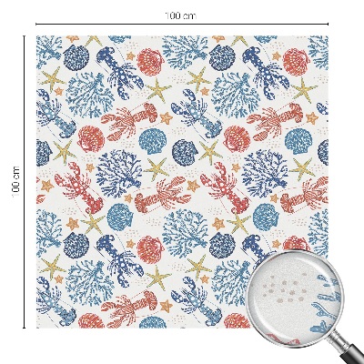 Witraż przyklejany na okno folia matowa Koralowce raki