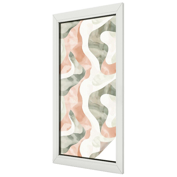 Folia mleczna na okno wzór witraż Kolorowe fale