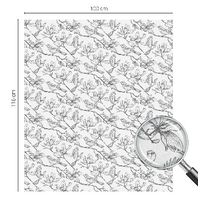 Folia okienna dekoracyjna witraż Ptaki i kwiaty