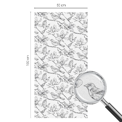 Folia okienna dekoracyjna witraż Ptaki i kwiaty