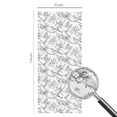 Folia okienna dekoracyjna witraż Ptaki i kwiaty