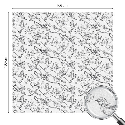 Folia okienna dekoracyjna witraż Ptaki i kwiaty