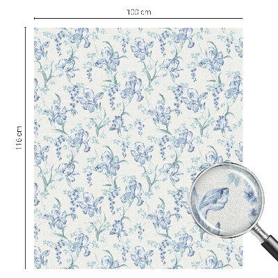 Witraż przyklejany na okno folia matowa Niebieskie kwiaty