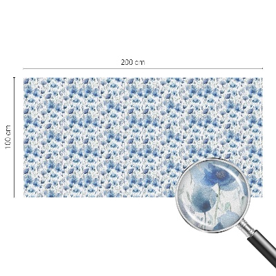 Naklejka witraż na szybę mleczna Kwiaty akwarelą