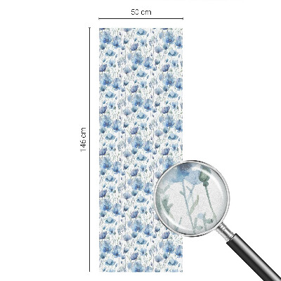 Naklejka witraż na szybę mleczna Kwiaty akwarelą