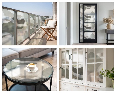 Folia mleczna na okno wzór witraż Organiczny wzór