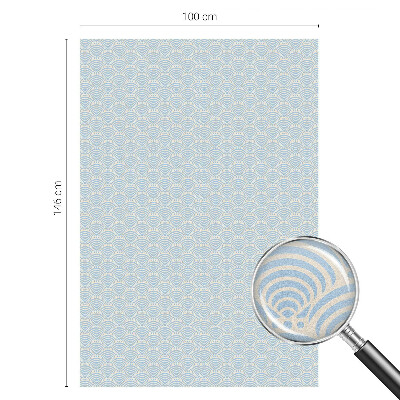 Folia mleczna na okno wzór witraż Japońskie fale