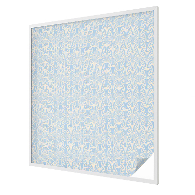 Folia mleczna na okno wzór witraż Japońskie fale