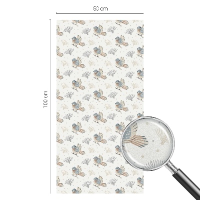 Naklejka witraż na szybę mleczna Ptaki wzór